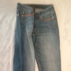 suede trim skimmer jeans,